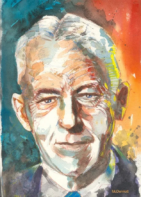 Retrato en acuarela de Bill Wilson